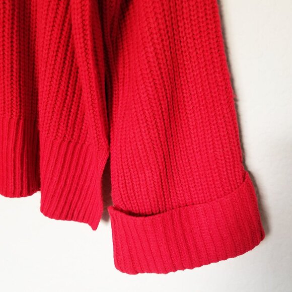 Sanctuary Red Crewneck Wide Cuffed Long Sleeves Pullover Sweater Jumper Size M - Picture 8 of 14